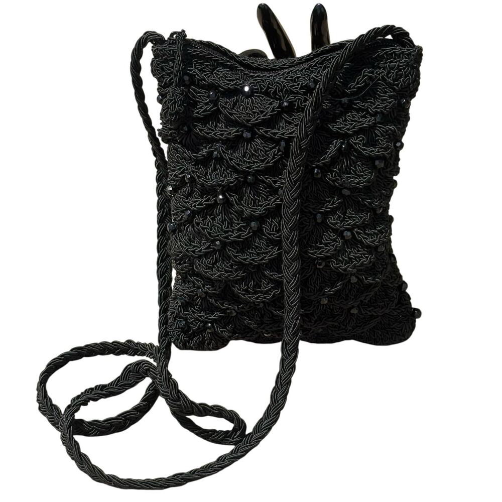 Vintage Black Crochet Purse